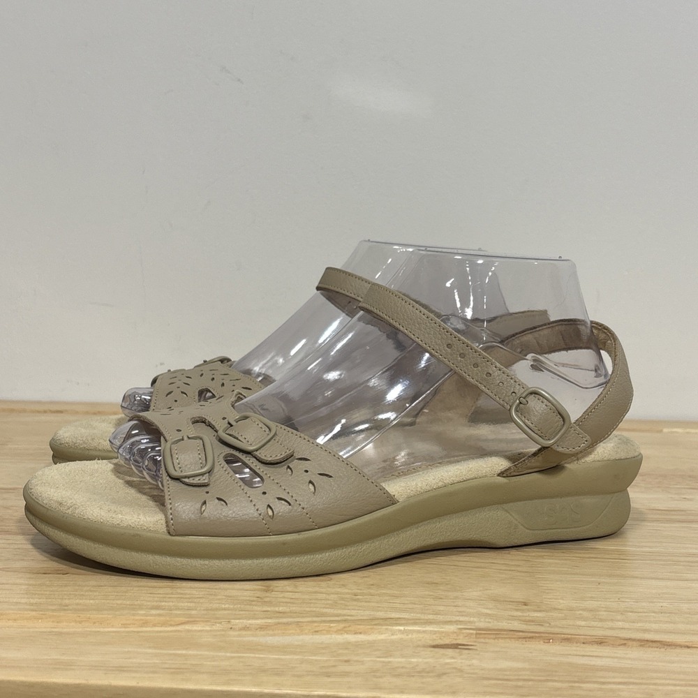 SAS Womens Duo Comfort Sandal US 9.5 Wide Tan Leather